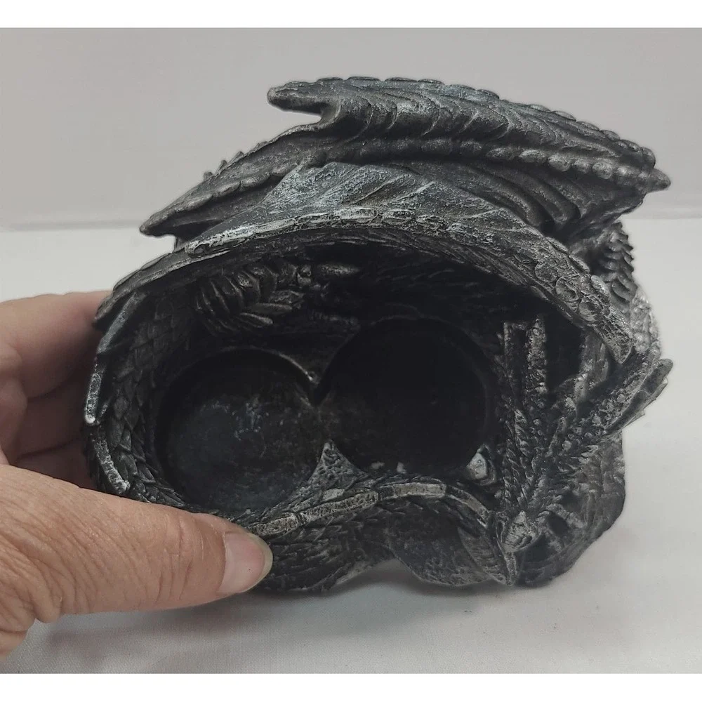 Sleeping Dragon Glass Salt and‎ Pepper Shaker Set with Decorative Holder Display